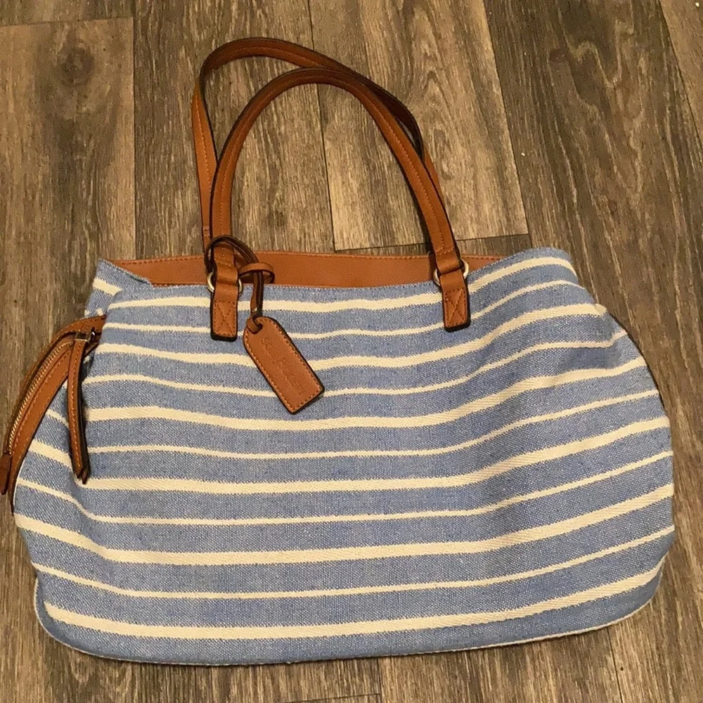 Sole Society | Oversize Millie Stripe Fabric Tote - Picture 4 of 8